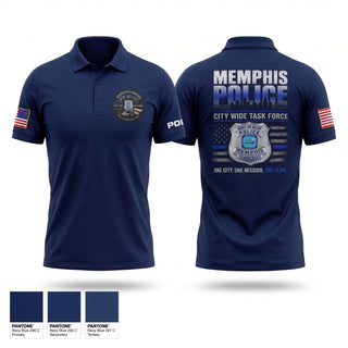 Short Sleeve Performance Polo, Memphis Police Department City Wide Task Force, Police, Teamtime, Team time, sublimation, custom sports apparel, team uniforms, spirit wear, spiritwear, sports uniforms, custom shirts, team store, custom team store, fundraiser sports, apparel fundraiser