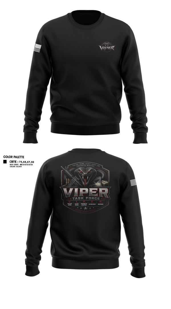 Crew Neck Sweatshirt, VIPER Task Force, Police, Teamtime, Team time, sublimation, custom sports apparel, team uniforms, spirit wear, spiritwear, sports uniforms, custom shirts, team store, custom team store, fundraiser sports, apparel fundraiser