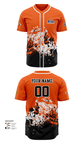 Full Button Baseball Jersey, Titans, Baseball, Teamtime, Team time, sublimation, custom sports apparel, team uniforms, spirit wear, spiritwear, sports uniforms, custom shirts, team store, custom team store, fundraiser sports, apparel fundraiser