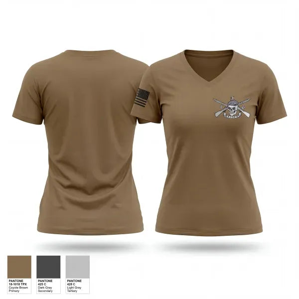 Womens Short Sleeve Vneck Shirt, Raiders, Army, Teamtime, Team time, sublimation, custom sports apparel, team uniforms, spirit wear, spiritwear, sports uniforms, custom shirts, team store, custom team store, fundraiser sports, apparel fundraiser