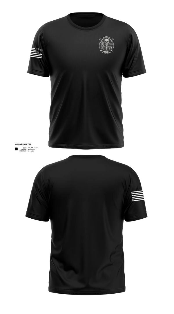 Soft Poly Tee Cotton Like Feel, Homicide Team 3, Police, Teamtime, Team time, sublimation, custom sports apparel, team uniforms, spirit wear, spiritwear, sports uniforms, custom shirts, team store, custom team store, fundraiser sports, apparel fundraiser