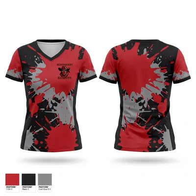 Mississippi Bandits Youth Football and Cheer Team 58655552 Women's Short Sleeve V-neck Shirt - 2