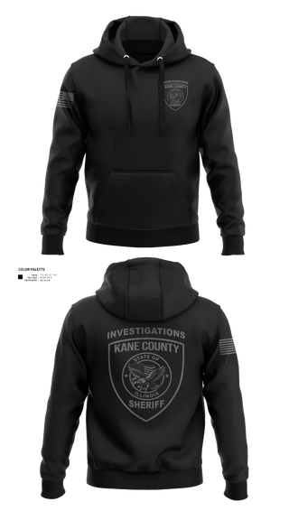Hoodie, Kane County Investigations, Police, Teamtime, Team time, sublimation, custom sports apparel, team uniforms, spirit wear, spiritwear, sports uniforms, custom shirts, team store, custom team store, fundraiser sports, apparel fundraiser