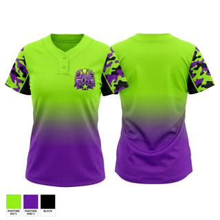 Two Button Softball Jersey, Lady Elite, Softball, Teamtime, Team time, sublimation, custom sports apparel, team uniforms, spirit wear, spiritwear, sports uniforms, custom shirts, team store, custom team store, fundraiser sports, apparel fundraiser