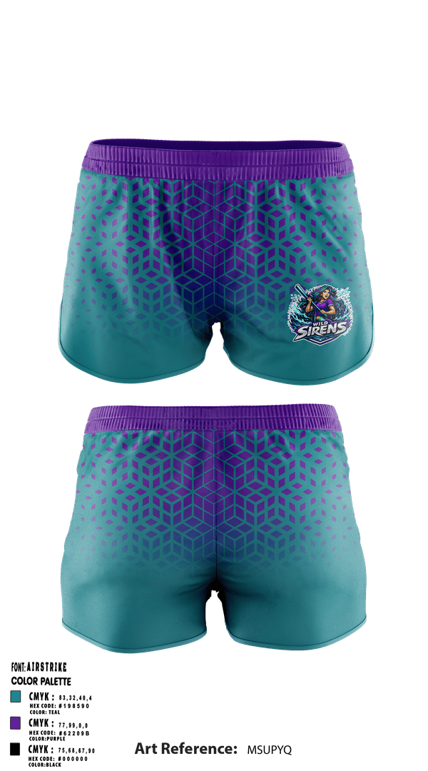 Womens Shorts, Wild Sirens, Softball, Teamtime, Team time, sublimation, custom sports apparel, team uniforms, spirit wear, spiritwear, sports uniforms, custom shirts, team store, custom team store, fundraiser sports, apparel fundraiser