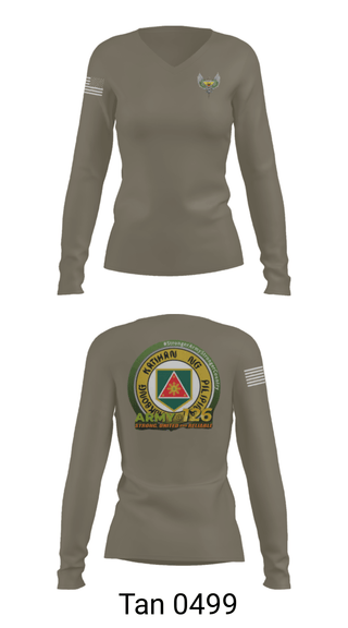 Women's Long Sleeve Vneck Shirt, 51st Combat Engineers, Army, Teamtime, Team time, sublimation, custom sports apparel, team uniforms, spirit wear, spiritwear, sports uniforms, custom shirts, team store, custom team store, fundraiser sports, apparel fundraiser