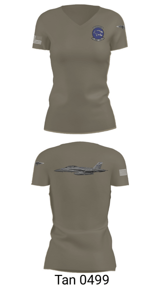 Women's Short Sleeve Vneck Shirt, VAQ-139 Cougars, Navy, Teamtime, Team time, sublimation, custom sports apparel, team uniforms, spirit wear, spiritwear, sports uniforms, custom shirts, team store, custom team store, fundraiser sports, apparel fundraiser