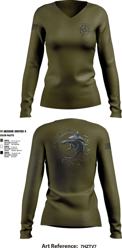 NIRT 4083324 Women's Long Sleeve V-neck Shirt - 8
