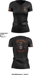 Yougstown Steel hammerz 95507834 Women's Short Sleeve V-neck Shirt - 2