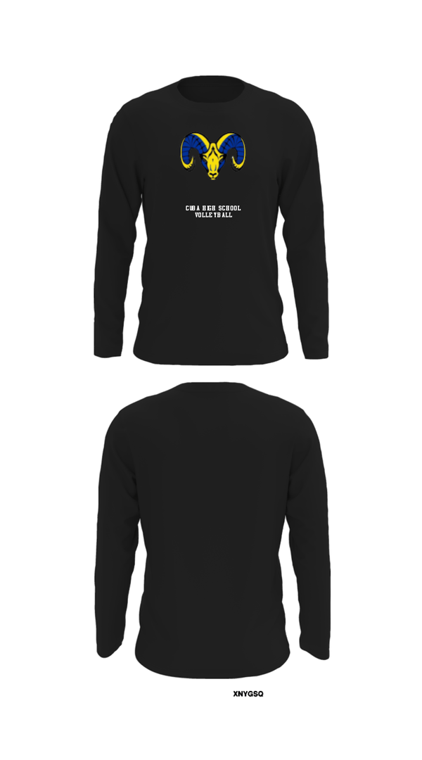 Long Sleeve Performance Shirt, Cuba High School Volleyball, Women's Volleyball, Teamtime, Team time, sublimation, custom sports apparel, team uniforms, spirit wear, spiritwear, sports uniforms, custom shirts, team store, custom team store, fundraiser sports, apparel fundraiser