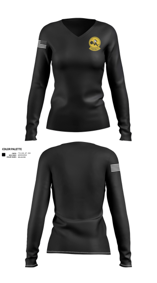 Women's Long Sleeve Vneck Shirt, VFA-31 THE TOMCATTERS, Navy, Teamtime, Team time, sublimation, custom sports apparel, team uniforms, spirit wear, spiritwear, sports uniforms, custom shirts, team store, custom team store, fundraiser sports, apparel fundraiser