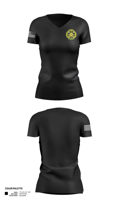 185th MP BN 3463461 Women's Short Sleeve V-neck Shirt - 21