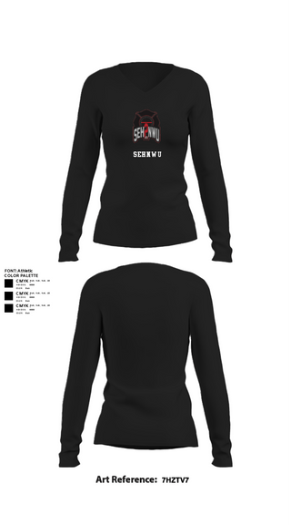 Women's Long Sleeve Vneck Shirt, SEHNWU, Fire Department, Teamtime, Team time, sublimation, custom sports apparel, team uniforms, spirit wear, spiritwear, sports uniforms, custom shirts, team store, custom team store, fundraiser sports, apparel fundraiser