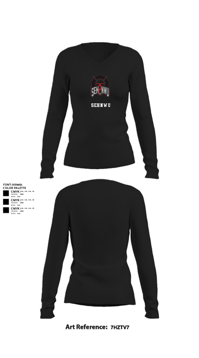 SEHNWU 1641965 Women's Long Sleeve V-neck Shirt - 22