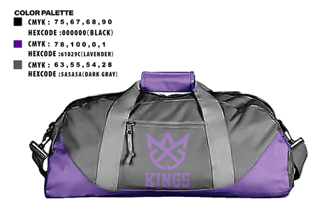 Duffle Bag, Kings, Men's Basketball, Teamtime, Team time, sublimation, custom sports apparel, team uniforms, spirit wear, spiritwear, sports uniforms, custom shirts, team store, custom team store, fundraiser sports, apparel fundraiser