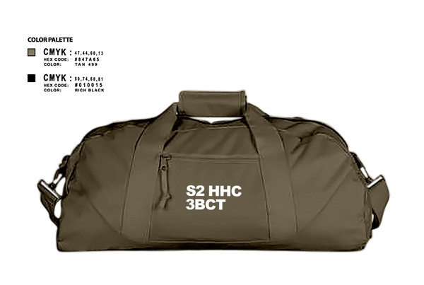Duffle Bag, S2 HHC 3BCT, Army, Teamtime, Team time, sublimation, custom sports apparel, team uniforms, spirit wear, spiritwear, sports uniforms, custom shirts, team store, custom team store, fundraiser sports, apparel fundraiser