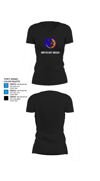 Women's Short Sleeve Vneck Shirt, Southeast Soccer, Men's Soccer, Teamtime, Team time, sublimation, custom sports apparel, team uniforms, spirit wear, spiritwear, sports uniforms, custom shirts, team store, custom team store, fundraiser sports, apparel fundraiser