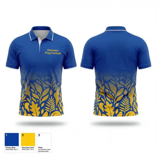 Short Sleeve Performance Polo, Delaware Flag Football, , Teamtime, Team time, sublimation, custom sports apparel, team uniforms, spirit wear, spiritwear, sports uniforms, custom shirts, team store, custom team store, fundraiser sports, apparel fundraiser