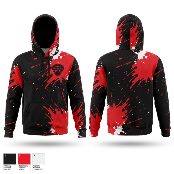 Hoodie, Lowell Red Arrows, Men's Soccer, Teamtime, Team time, sublimation, custom sports apparel, team uniforms, spirit wear, spiritwear, sports uniforms, custom shirts, team store, custom team store, fundraiser sports, apparel fundraiser