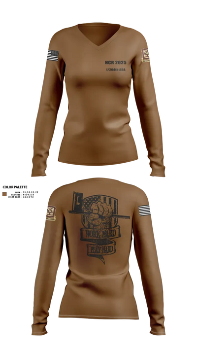 1/204th ADA 3113365 Women's Long Sleeve V-neck Shirt - 25