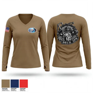 Womens Long Sleeve Vneck Shirt, MARMC, Navy, Teamtime, Team time, sublimation, custom sports apparel, team uniforms, spirit wear, spiritwear, sports uniforms, custom shirts, team store, custom team store, fundraiser sports, apparel fundraiser