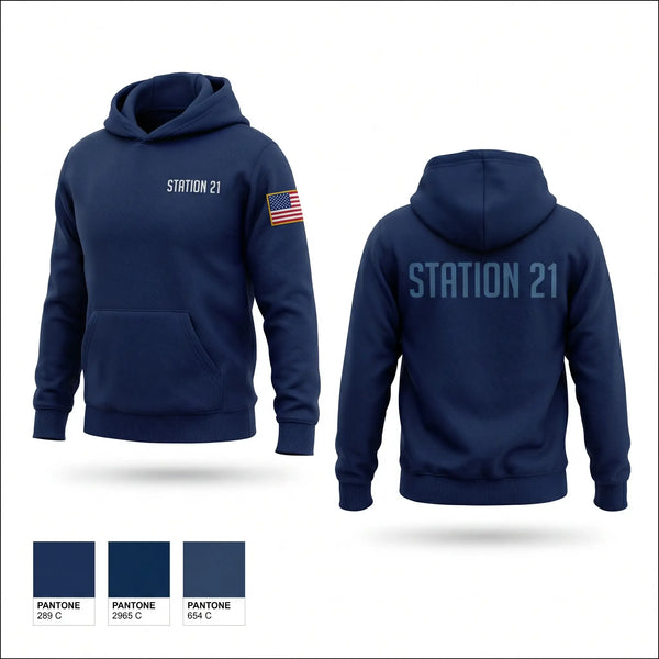 Hoodie, Station 21, Fire Department, Teamtime, Team time, sublimation, custom sports apparel, team uniforms, spirit wear, spiritwear, sports uniforms, custom shirts, team store, custom team store, fundraiser sports, apparel fundraiser