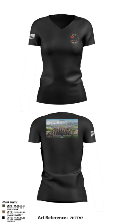 118th CES Women's Short Sleeve V-neck Shirt - 3