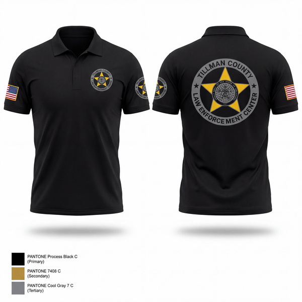 Short Sleeve Performance Polo, Tillman County Law Enforcement Center, Police, Teamtime, Team time, sublimation, custom sports apparel, team uniforms, spirit wear, spiritwear, sports uniforms, custom shirts, team store, custom team store, fundraiser sports, apparel fundraiser