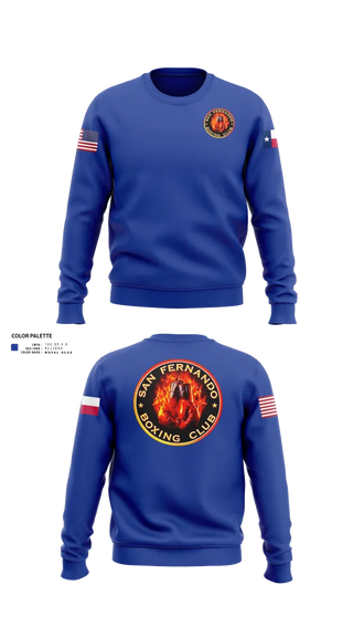 Crew Neck Sweatshirt, San Fernando Boxing Club, Spirit Store, Teamtime, Team time, sublimation, custom sports apparel, team uniforms, spirit wear, spiritwear, sports uniforms, custom shirts, team store, custom team store, fundraiser sports, apparel fundraiser