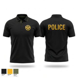 Short Sleeve Performance Polo, Mounds PD, Police, Teamtime, Team time, sublimation, custom sports apparel, team uniforms, spirit wear, spiritwear, sports uniforms, custom shirts, team store, custom team store, fundraiser sports, apparel fundraiser