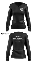 Gaston County Emergency Management and Fire Services Women's Long Sleeve V-neck Shirt - 11