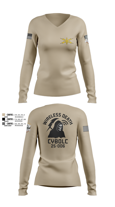 CyBOLC 25-006 6118734 Women's Long Sleeve V-neck Shirt - 5