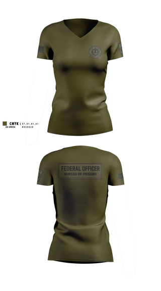 Womens Short Sleeve Vneck Shirt, Federal bureau of prions, Police, Teamtime, Team time, sublimation, custom sports apparel, team uniforms, spirit wear, spiritwear, sports uniforms, custom shirts, team store, custom team store, fundraiser sports, apparel fundraiser