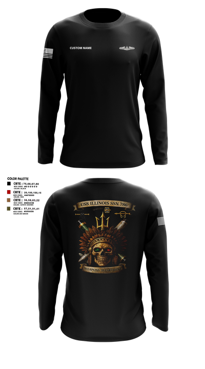 USS Illinois (SSN 786) 55868909 Long Sleeve Performance Shirt 54
