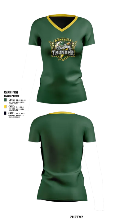 Thunder 35968861 Women's Short Sleeve V-neck Shirt - 10
