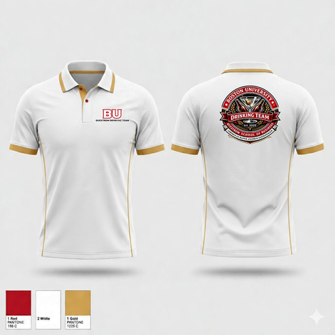 Short Sleeve Performance Polo, BU Questrom Drinking Team, , Teamtime, Team time, sublimation, custom sports apparel, team uniforms, spirit wear, spiritwear, sports uniforms, custom shirts, team store, custom team store, fundraiser sports, apparel fundraiser