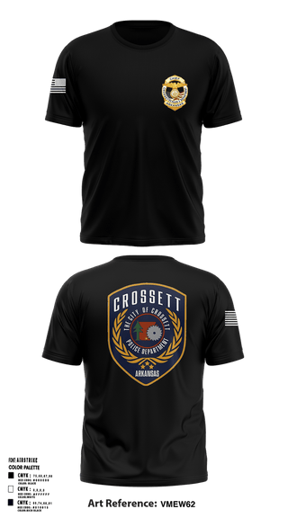 Short Sleeve Performance Shirt, Crossett Police Department, Police, Teamtime, Team time, sublimation, custom sports apparel, team uniforms, spirit wear, spiritwear, sports uniforms, custom shirts, team store, custom team store, fundraiser sports, apparel fundraiser