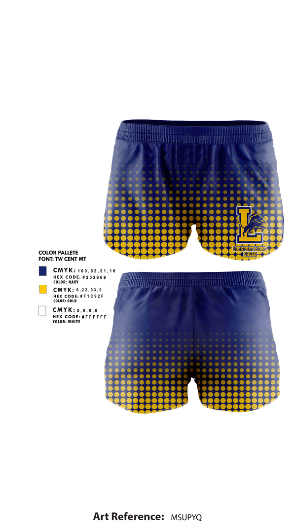 Womens Shorts, Lockport Lions, Cheer, Teamtime, Team time, sublimation, custom sports apparel, team uniforms, spirit wear, spiritwear, sports uniforms, custom shirts, team store, custom team store, fundraiser sports, apparel fundraiser