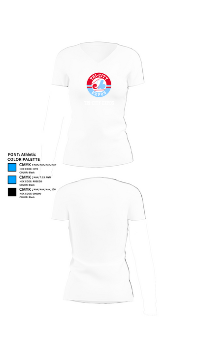 Tri-City Expos 35265208 Women's Short Sleeve V-neck Shirt - 18