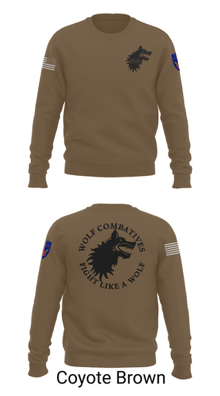 Crew Neck Sweatshirt, Wolf Combatives, Army, Teamtime, Team time, sublimation, custom sports apparel, team uniforms, spirit wear, spiritwear, sports uniforms, custom shirts, team store, custom team store, fundraiser sports, apparel fundraiser