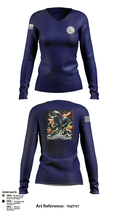 Ntag Rocky Mountain 83988084 Women's Long Sleeve V-neck Shirt - 2