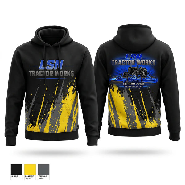 Hoodie, LSN Tractor Works, Police, Teamtime, Team time, sublimation, custom sports apparel, team uniforms, spirit wear, spiritwear, sports uniforms, custom shirts, team store, custom team store, fundraiser sports, apparel fundraiser