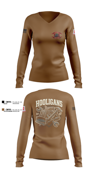 Womens Long Sleeve Vneck Shirt, 74th MRBC, , Teamtime, Team time, sublimation, custom sports apparel, team uniforms, spirit wear, spiritwear, sports uniforms, custom shirts, team store, custom team store, fundraiser sports, apparel fundraiser