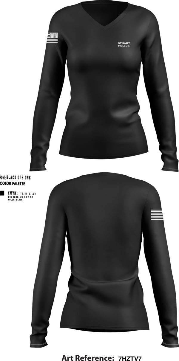 Womens Long Sleeve Vneck Shirt, Stuart Police, Women's Volleyball, Teamtime, Team time, sublimation, custom sports apparel, team uniforms, spirit wear, spiritwear, sports uniforms, custom shirts, team store, custom team store, fundraiser sports, apparel fundraiser