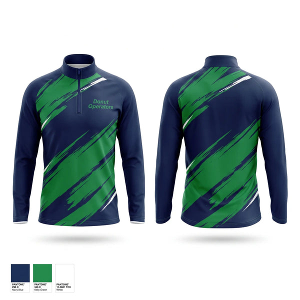 Quarter Zip Jacket, Donut Operators, Baseball, Teamtime, Team time, sublimation, custom sports apparel, team uniforms, spirit wear, spiritwear, sports uniforms, custom shirts, team store, custom team store, fundraiser sports, apparel fundraiser