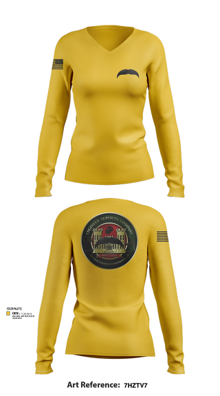 Womens Long Sleeve Vneck Shirt, Engineers Services Company, Marines, Teamtime, Team time, sublimation, custom sports apparel, team uniforms, spirit wear, spiritwear, sports uniforms, custom shirts, team store, custom team store, fundraiser sports, apparel fundraiser