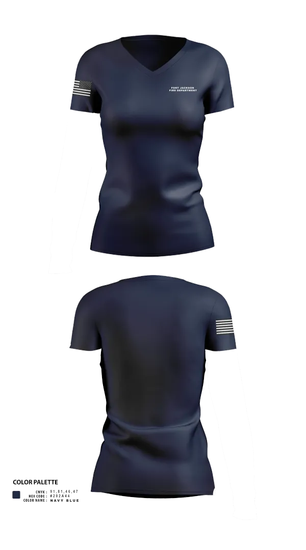 Womens Short Sleeve Vneck Shirt, Fort Jackson Fire Department, , Teamtime, Team time, sublimation, custom sports apparel, team uniforms, spirit wear, spiritwear, sports uniforms, custom shirts, team store, custom team store, fundraiser sports, apparel fundraiser