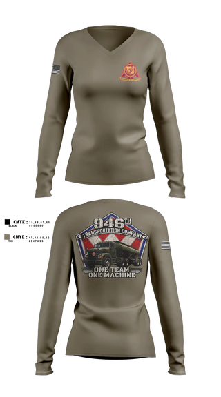 Womens Long Sleeve Vneck Shirt, 946th TC, Army, Teamtime, Team time, sublimation, custom sports apparel, team uniforms, spirit wear, spiritwear, sports uniforms, custom shirts, team store, custom team store, fundraiser sports, apparel fundraiser