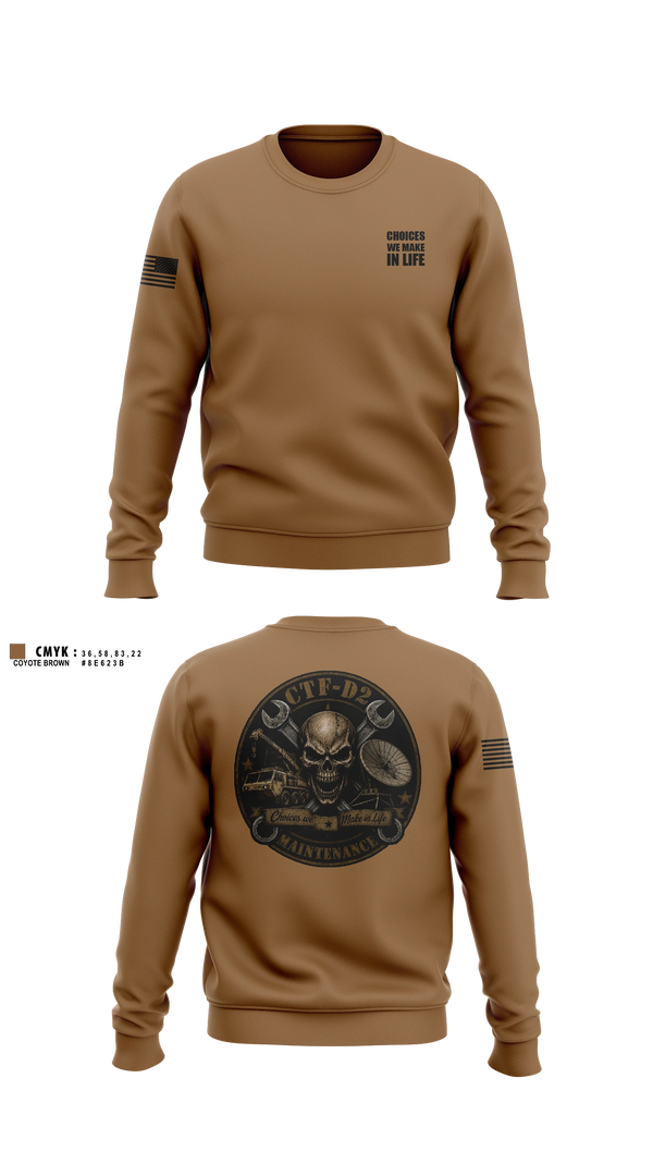 Crew Neck Sweatshirt, CTF D-2, Army, Teamtime, Team time, sublimation, custom sports apparel, team uniforms, spirit wear, spiritwear, sports uniforms, custom shirts, team store, custom team store, fundraiser sports, apparel fundraiser