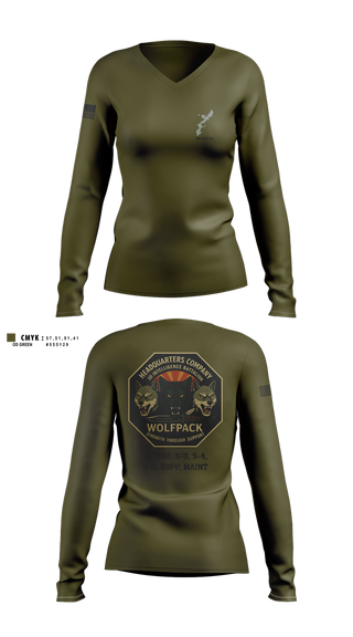 Womens Long Sleeve Vneck Shirt, 3d Intel Bn, , Teamtime, Team time, sublimation, custom sports apparel, team uniforms, spirit wear, spiritwear, sports uniforms, custom shirts, team store, custom team store, fundraiser sports, apparel fundraiser